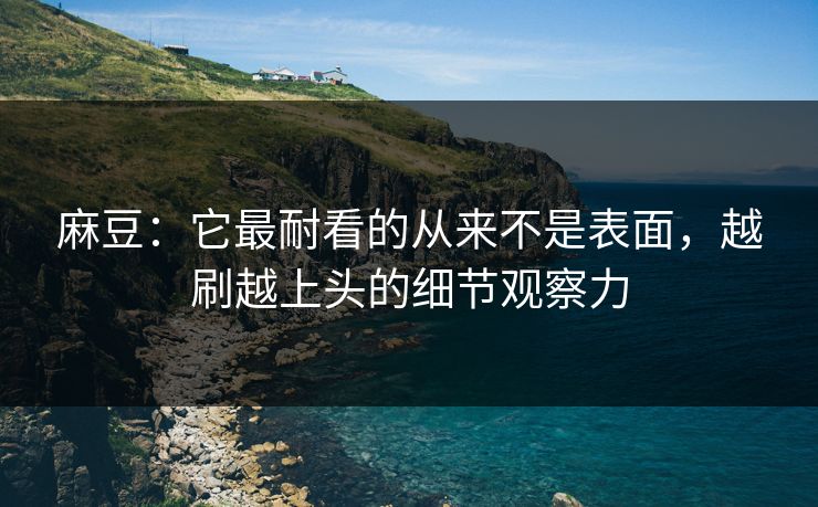 麻豆：它最耐看的从来不是表面，越刷越上头的细节观察力